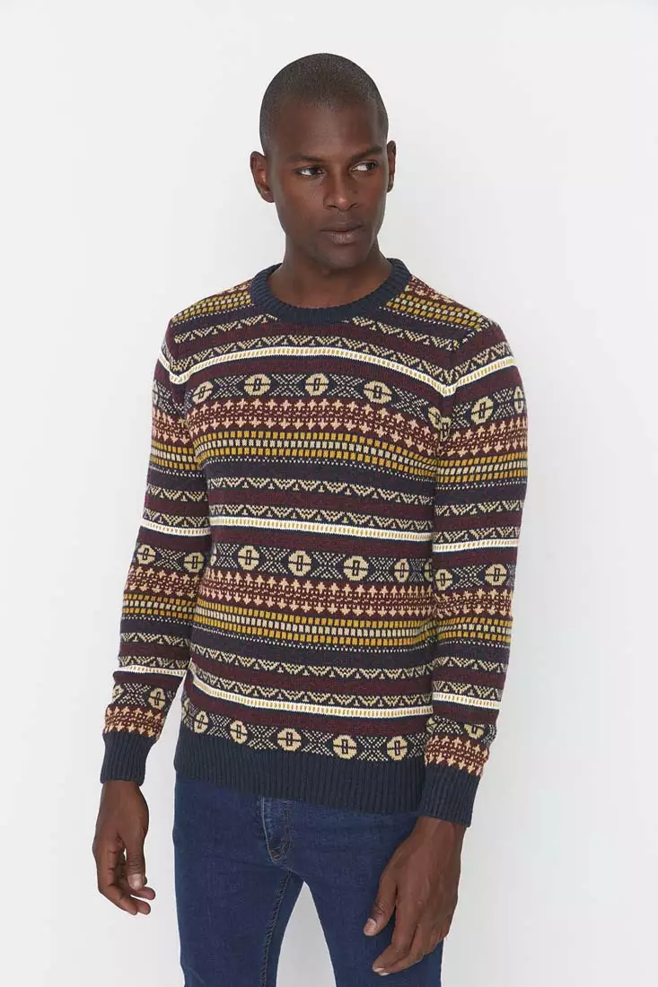 Mens slim fit crew neck sweater online