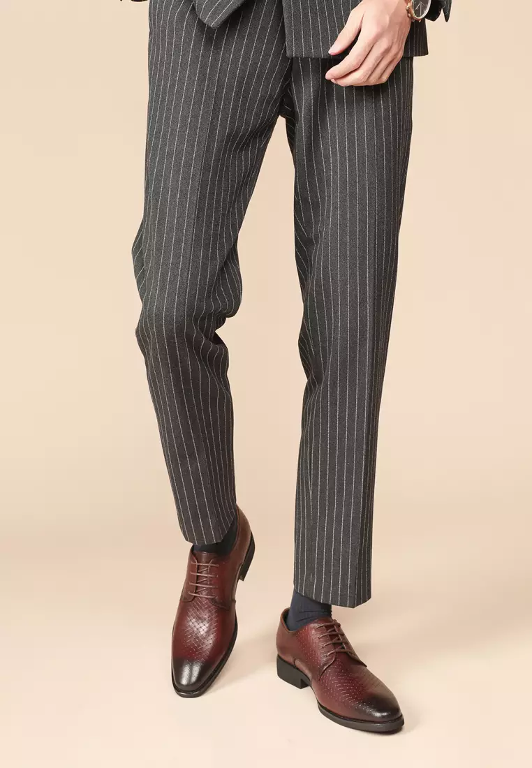 Embossed Grain Leather Derby Shoes KB21018-5