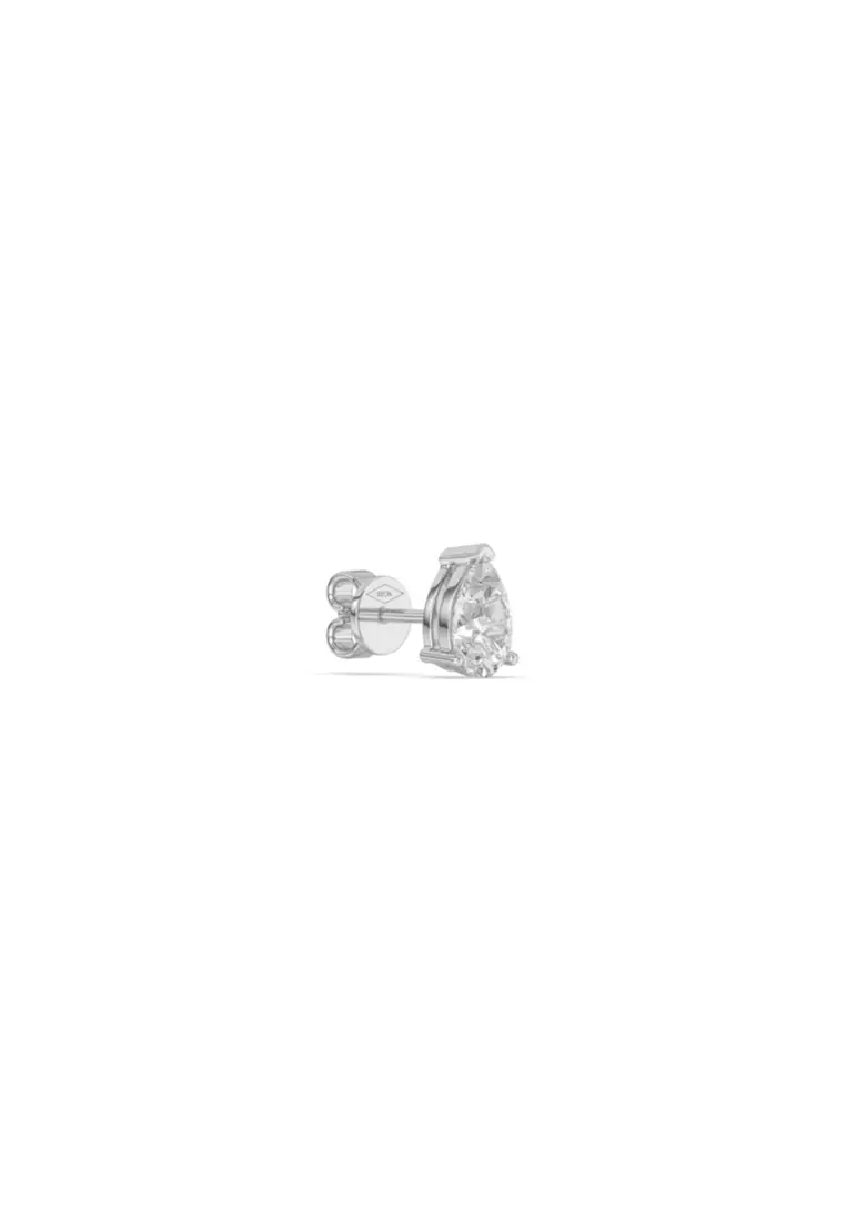 1.06ct TDW Refined Pear Lab Grown Diamond Stud Earrings in 14K White Gold D/E-VVS/VS