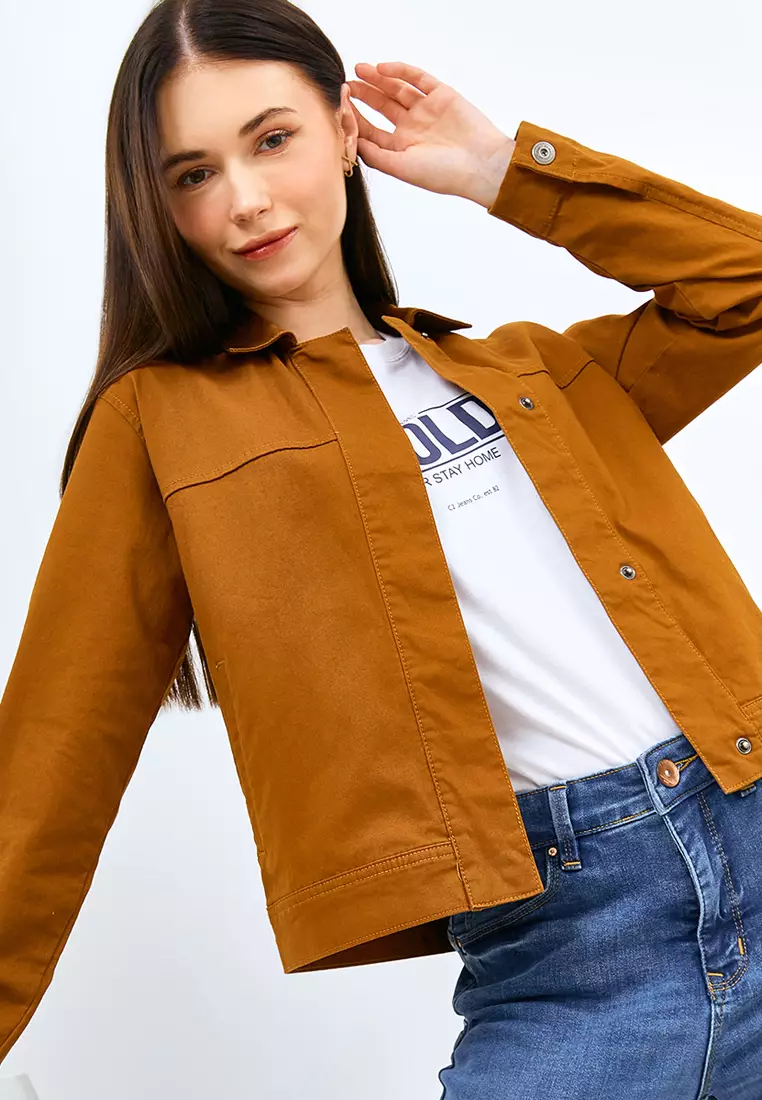 C2 Kieran Brown Crop Outer Wanita