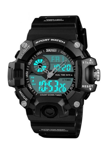 Jual Skmei Jam Tangan Digital Analog Pria Chronograph Waterproof 50m Dual Mode Time Alarm Countdown Led Light Strap Material Pu Bekualitas 1331 Original Original Zalora Indonesia