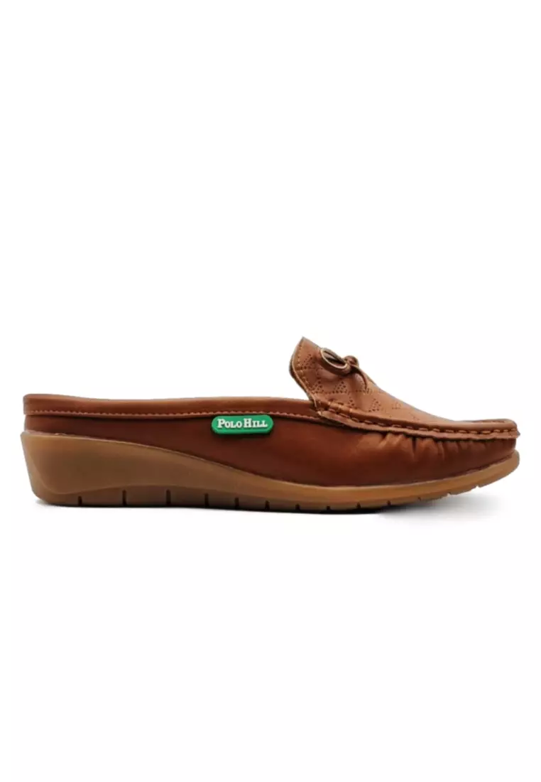 Discount on Polo Hill  shoes - SKU: Polo Hill Ladies Bow Knot Half Slip On Loafer Mules
