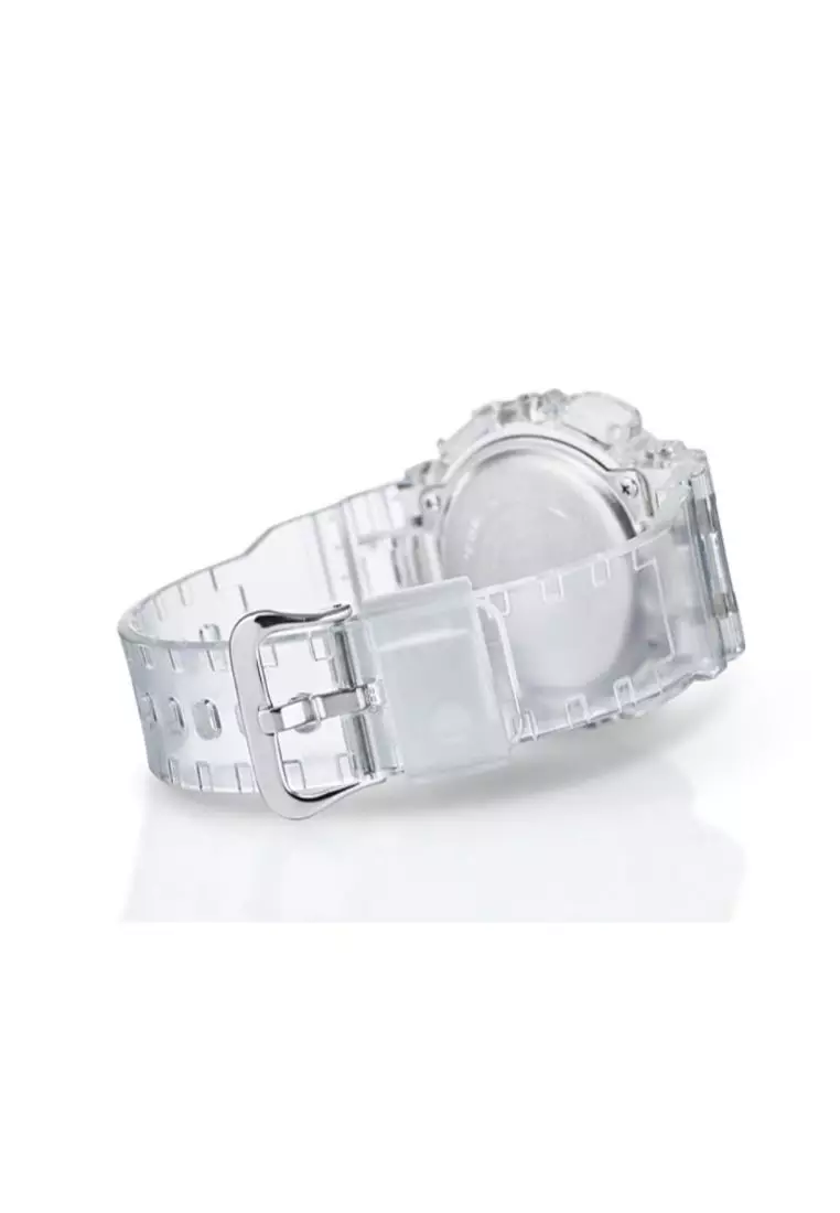 Women's Analog-Digital Watch GMA-S120SR-7A White Transparent Resin Band Sports Watch
