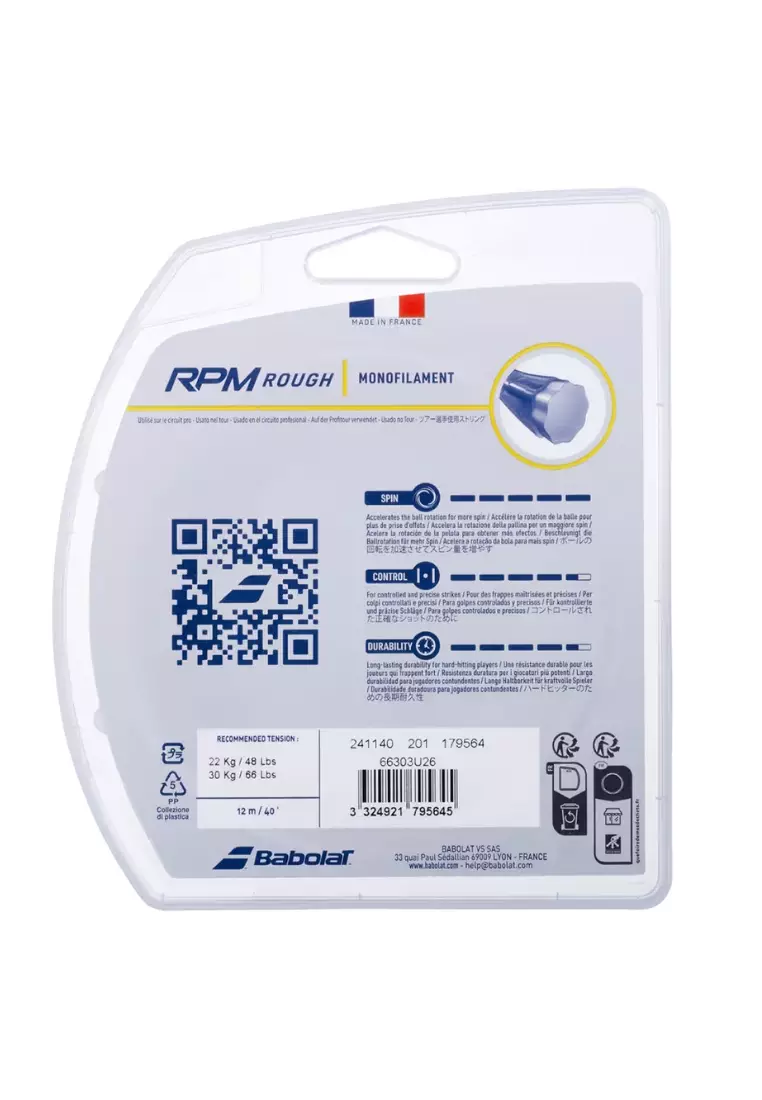 Babolat Tennis String RPM Rough 12M (125/17) Neon Red