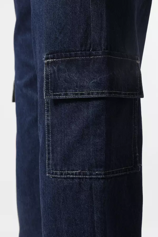 Minimal x Devina Putri - Diega - Cargo Denim Pants - Blue Warna Blue