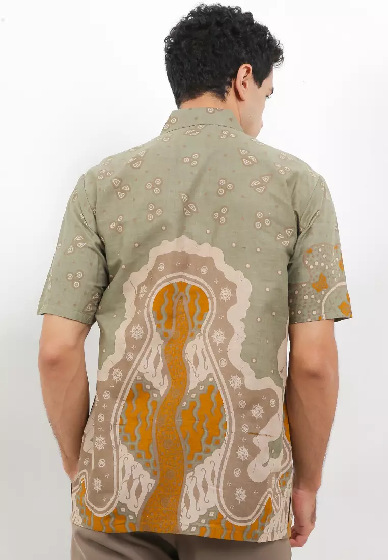 Mustika Kemeja Batik Premium Pria Casual Modern Lengan Pendek