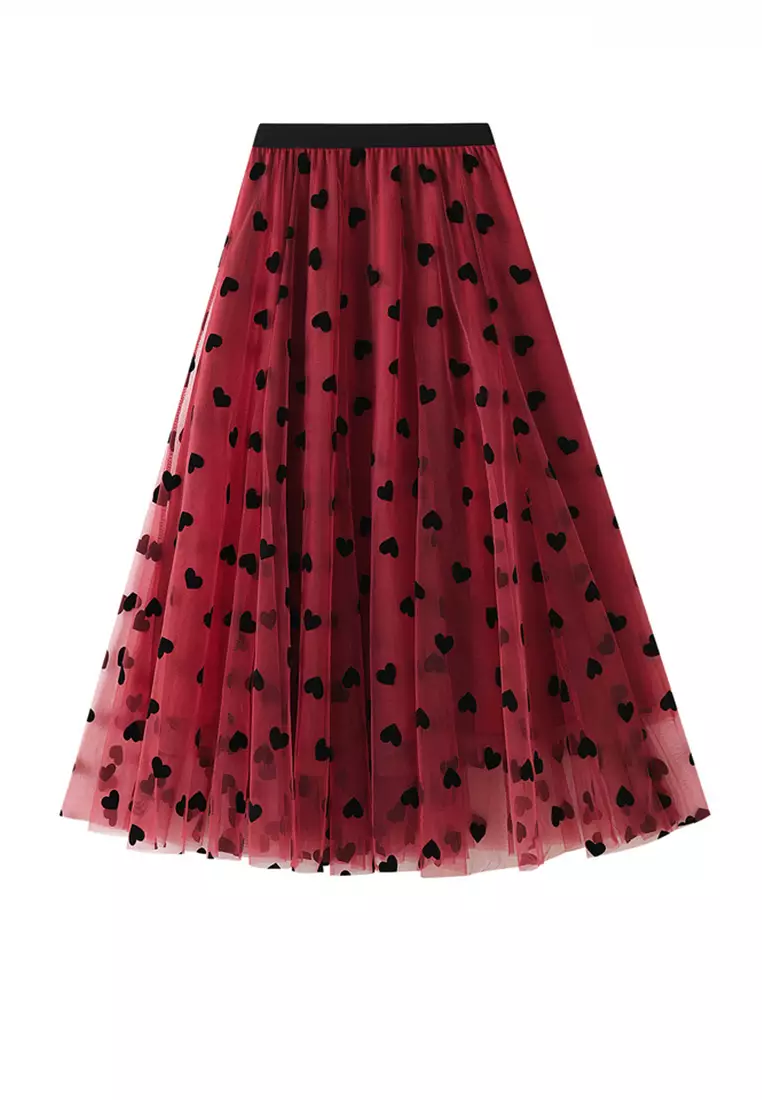 Buy Twenty Eight Shoes French Vintage Flocking Heart Mesh Maxi