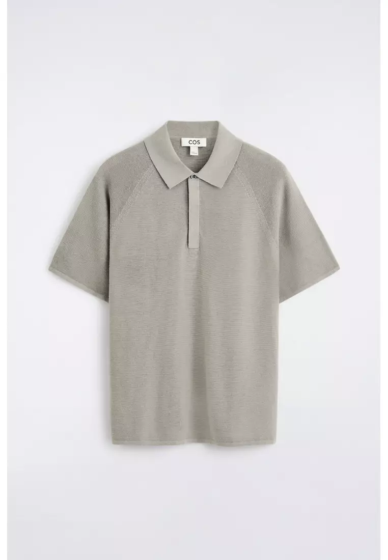 KNITTED LINEN-SILK POLO SHIRT