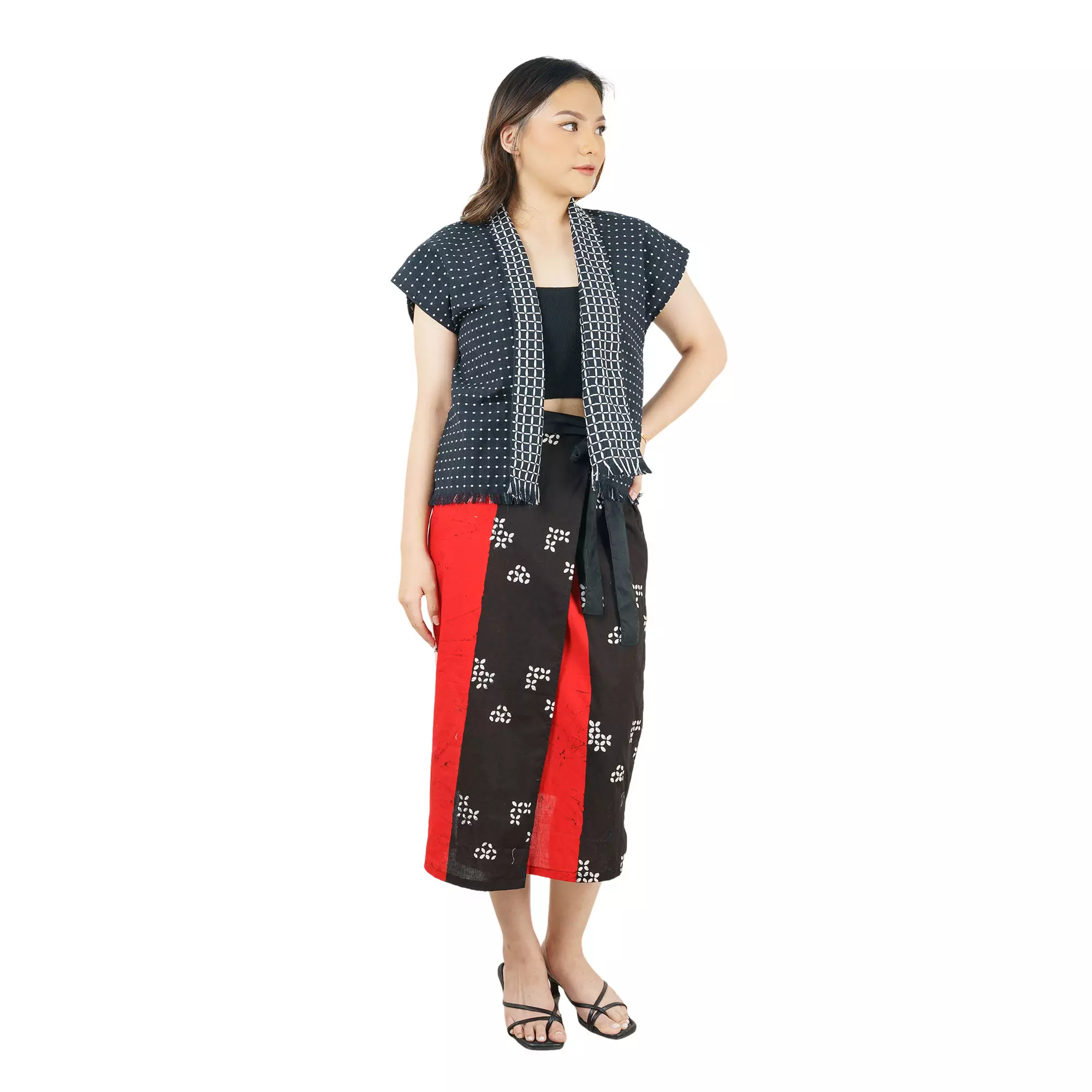 Blazer Batik Wanita - Bhatara Batik Nada - Atasan Batik Modern Lengan Pendek