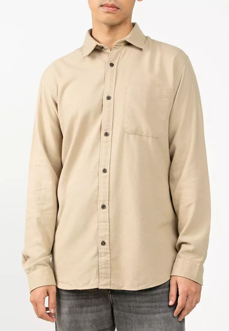 長袖法蘭絨恤衫