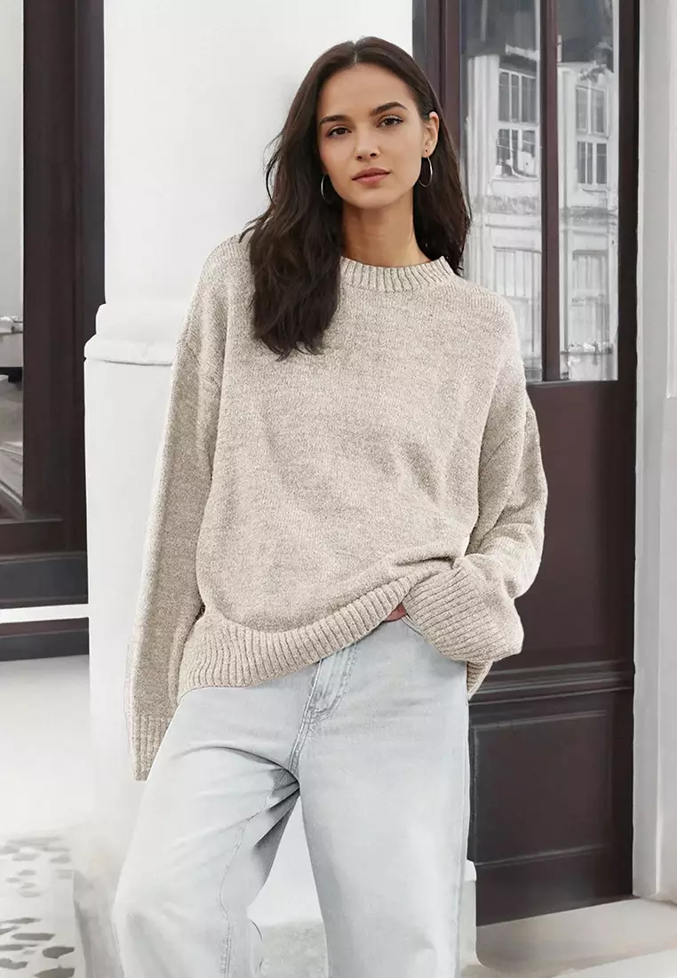 Stone Wide Pattern Crew Neck Knitwear Sweater TWOAW25KZ00168