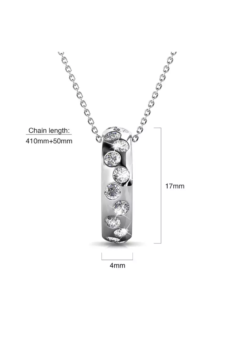Ecliptic Pendant Necklace in White Gold Adorned with SWAROVSKI® Crystals
