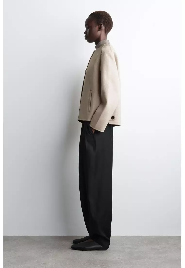 DOUBLE-FACED WOOL BOMBER JACKET