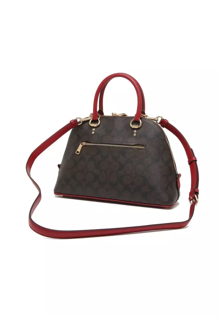 Coach katy satchel in signature canvas red sale