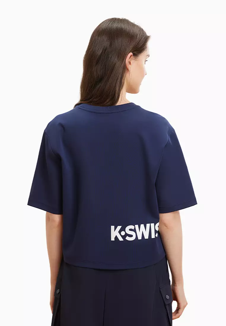 女裝 K-SWISS LOGO 拼色落肩T裇