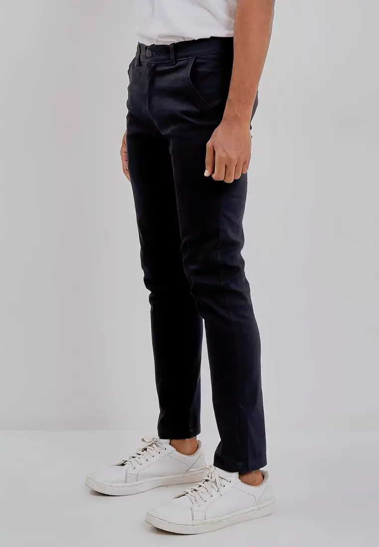 PAULMAY Celana Chino Pria Panjang Slim Fit - Navy