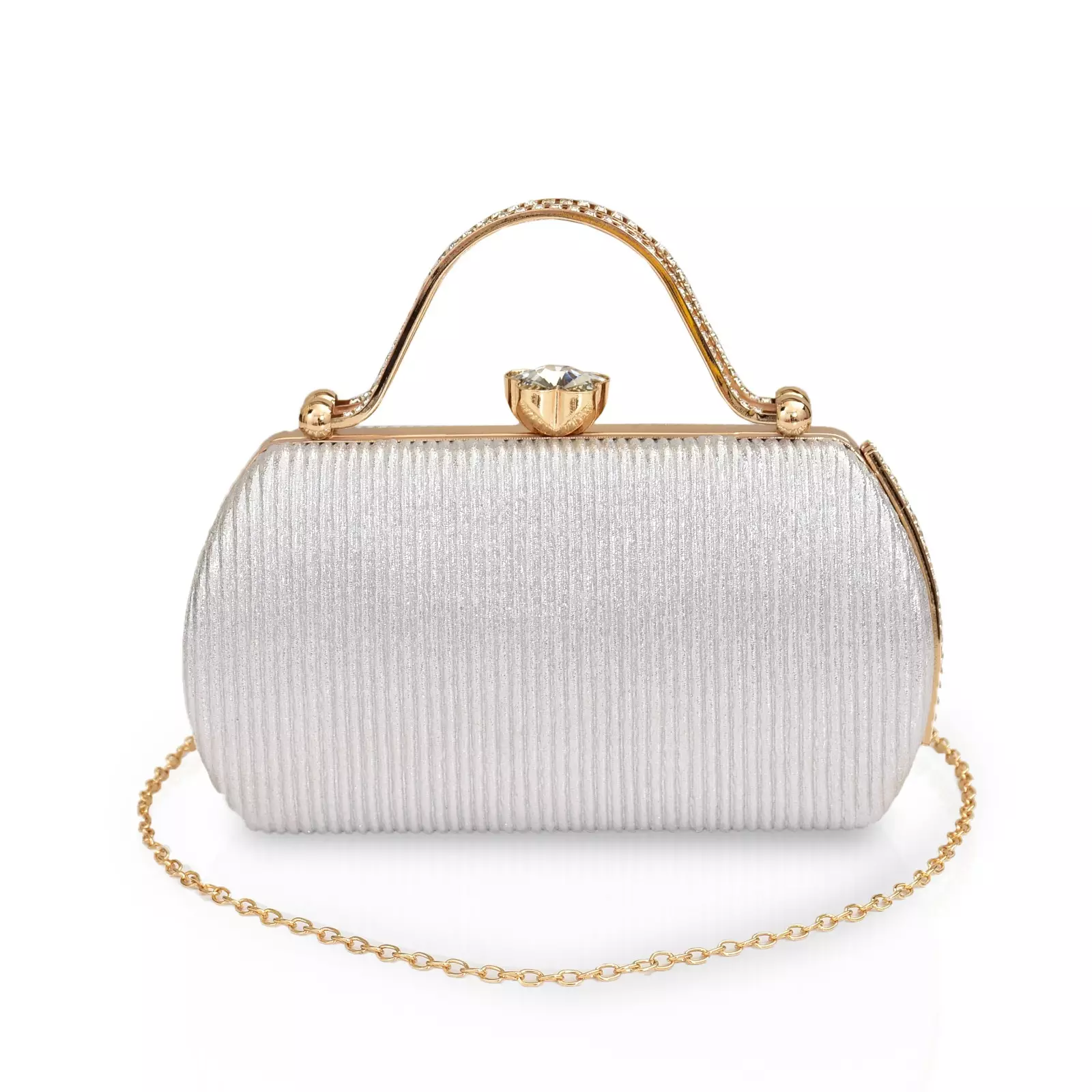 Jual Jose Daroca Mackenzie Clutch Party Bag Silver Original 2024