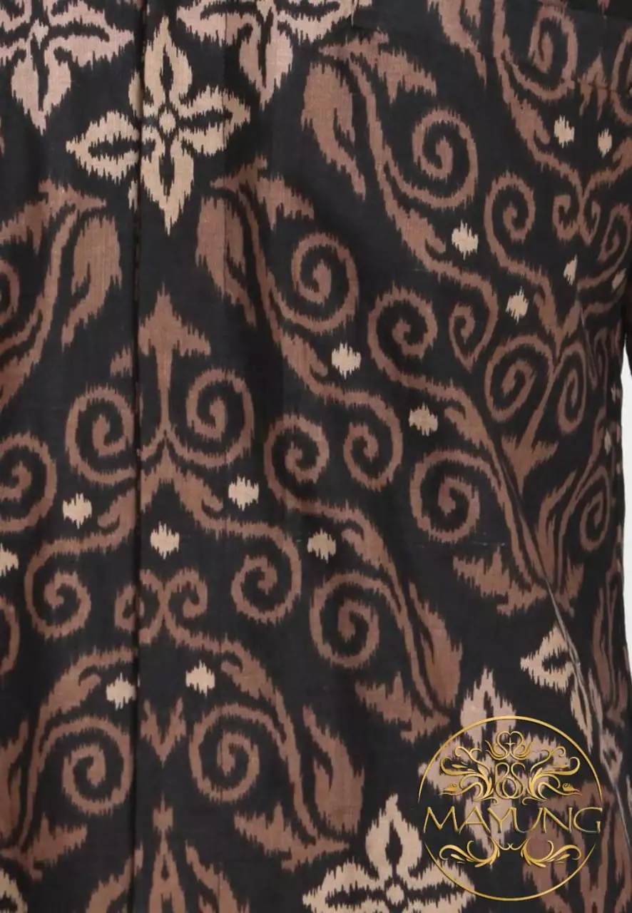 Songket Abu Kemeja Batik Pria Premium Slimfit Modern Lengan Panjang