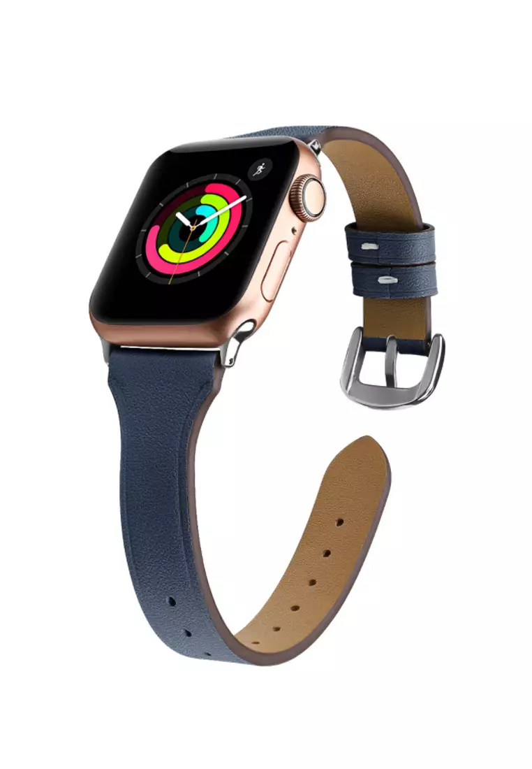 Buy Kings Collection Sapphire Blue Genuine Leather Apple Watch