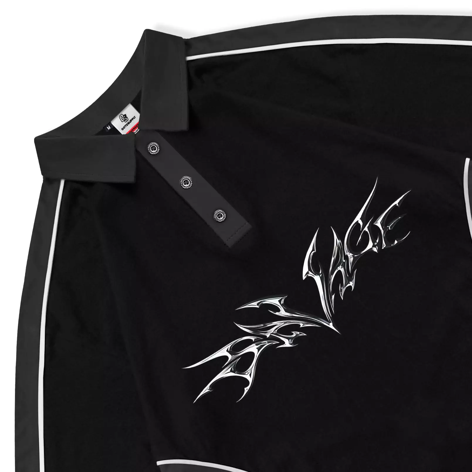 OOTDSUPPLY Oversize Polo Rugby Shirt V.4 Savage Black Grey | Kaos Polo Pria dan Wanita PSRGB-V4001