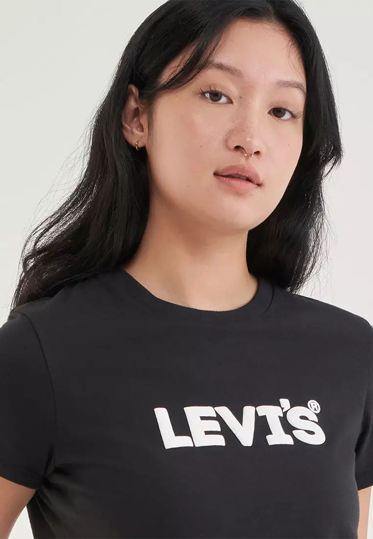 Levi's® Women's Dry Goods V-Neck T-Shirt - Caviar - Black | Levi's ID