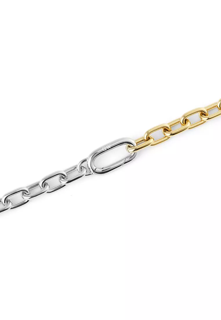 Contrast Link Necklace Two Tone Gold - Unisex Necklace for women and men stainless steel Necklace DW Official Authentic Original