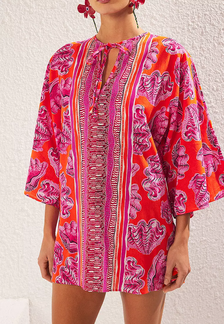 Underwater Patterned Weaving Beach Dress