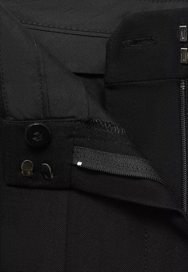 Straight Mid-Rise Suit Trousers