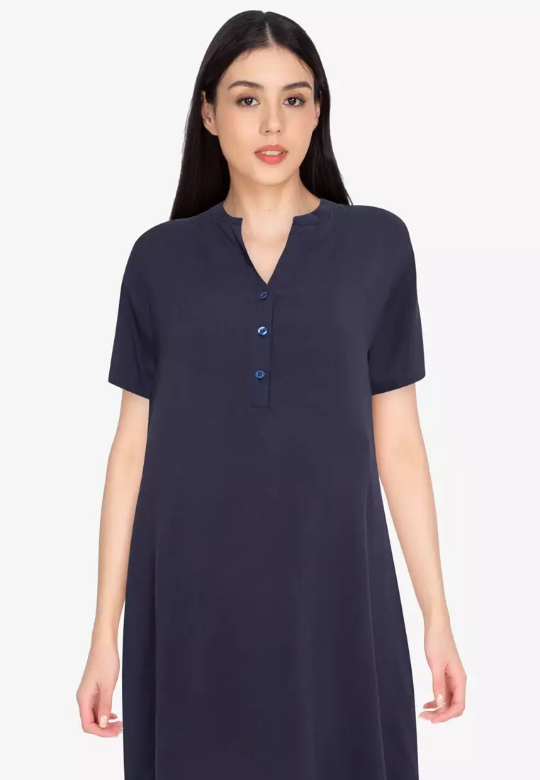 Buy BUNTIS Deena Maternity Half Button Dress With Side Pockets
