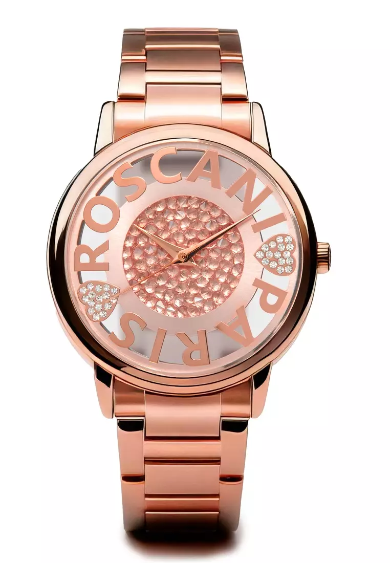 Buy Roscani Nina B50 see through Dial Rose Gold Bracelet Women