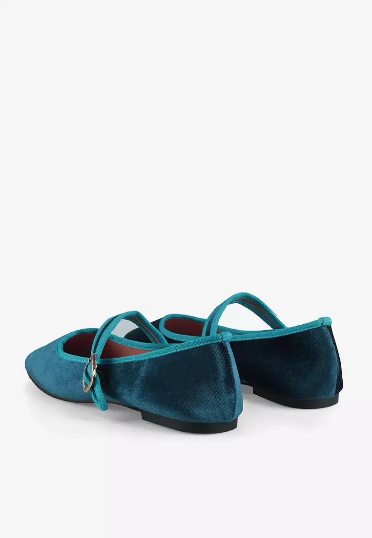 Vivienne Flat Ballerina Shoes in Blue