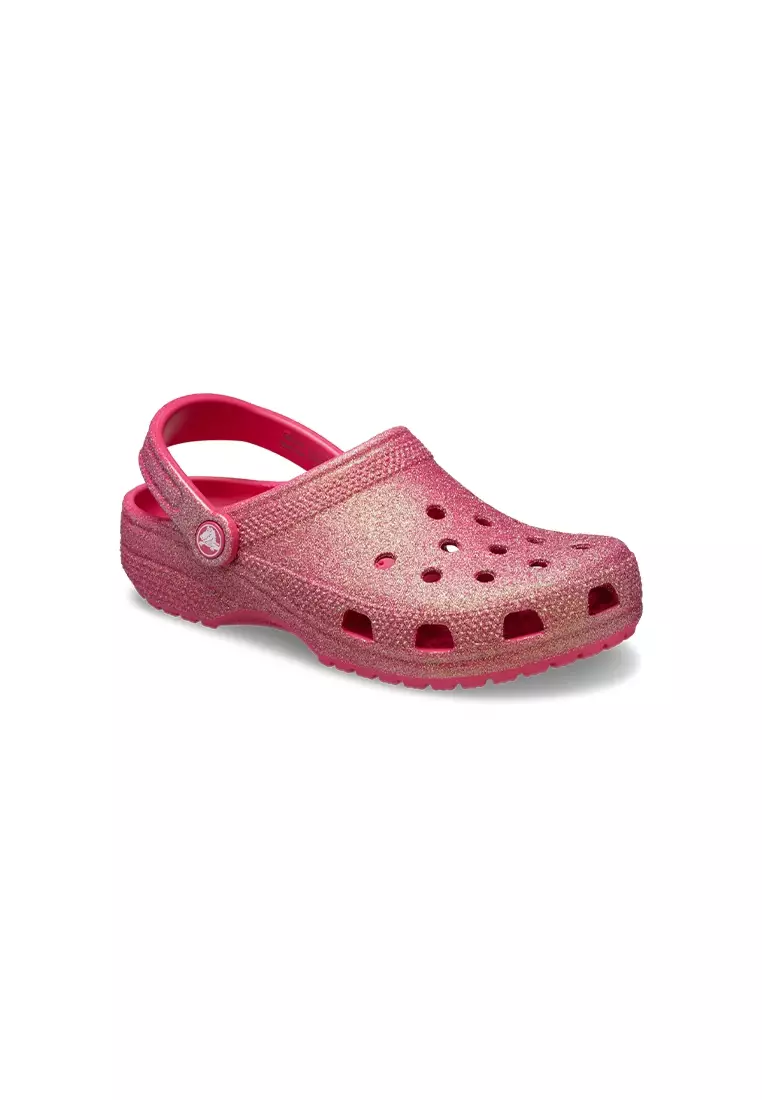 Discount on Crocs  shoes - SKU: Classic Iridescent Glitter Clog in Dragon Fruit