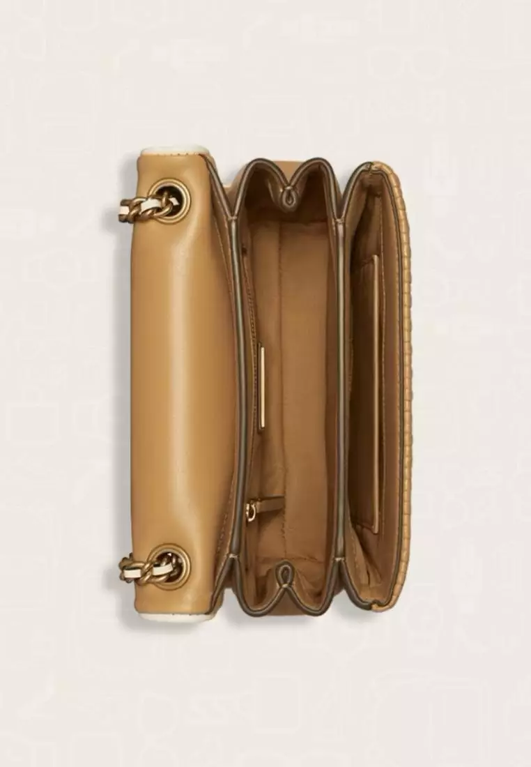 Tory Burch Small Fleming Soft Pleated Convertible Shoulder Bag Dusty Almond