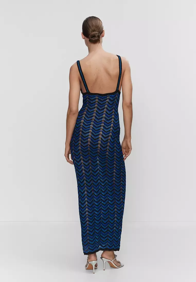 Lurex Geometric Openwork Dress