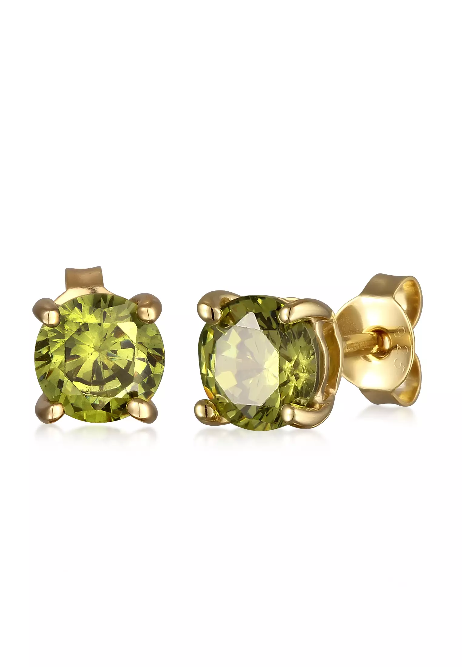 Earrings Men Circle Zirconia Gold Plated