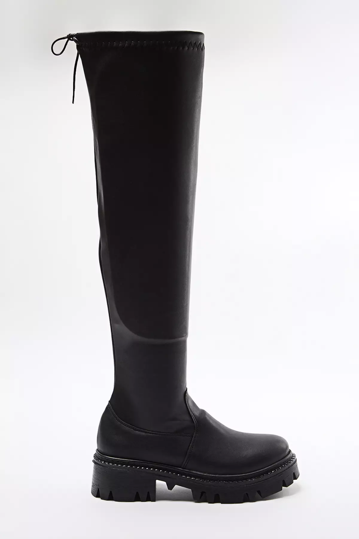 Overknee-Damenstiefel In Schwarz Mit Dicker Sohle - Takaw25Cz00014