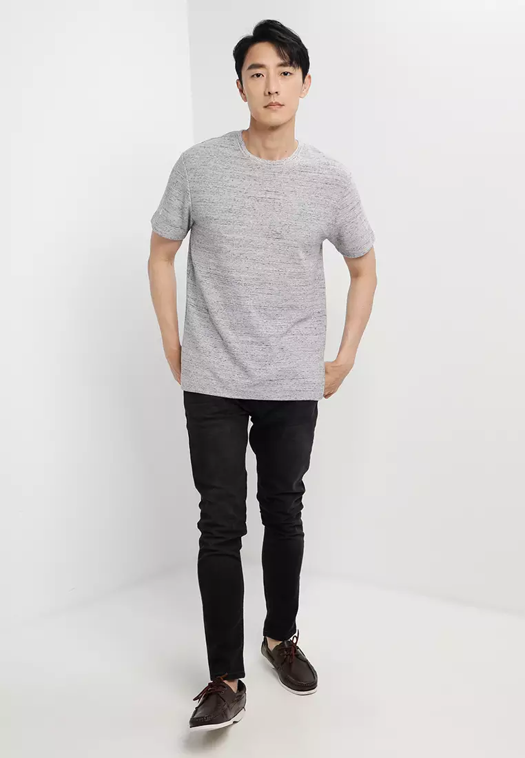 Grey t shirt on sale and black jeans