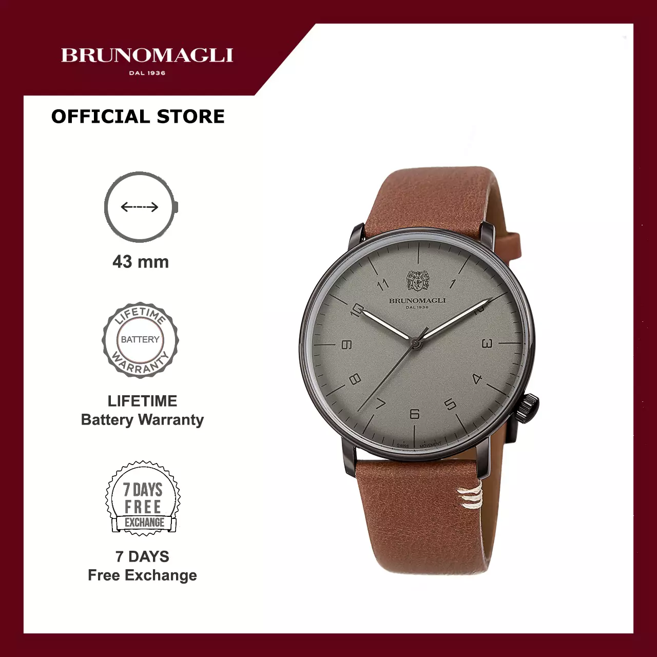 Jual Bruno Magli Bruno Magli Roma Moderna 18.191165.GU Jam Tangan