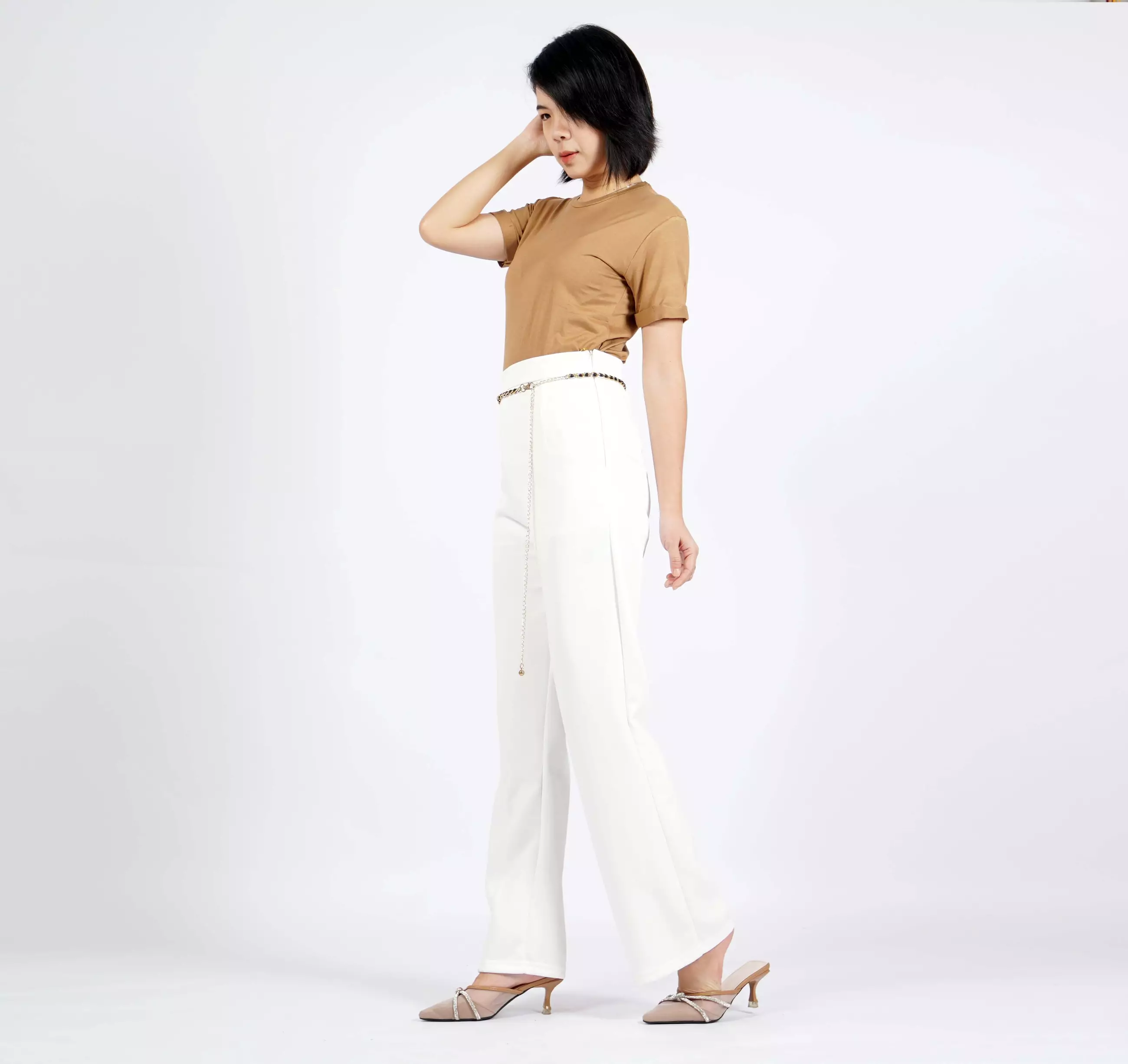 Okechuku Amantha Celana Kerja Wanita Celana Panjang Wanita Formal - Broken White