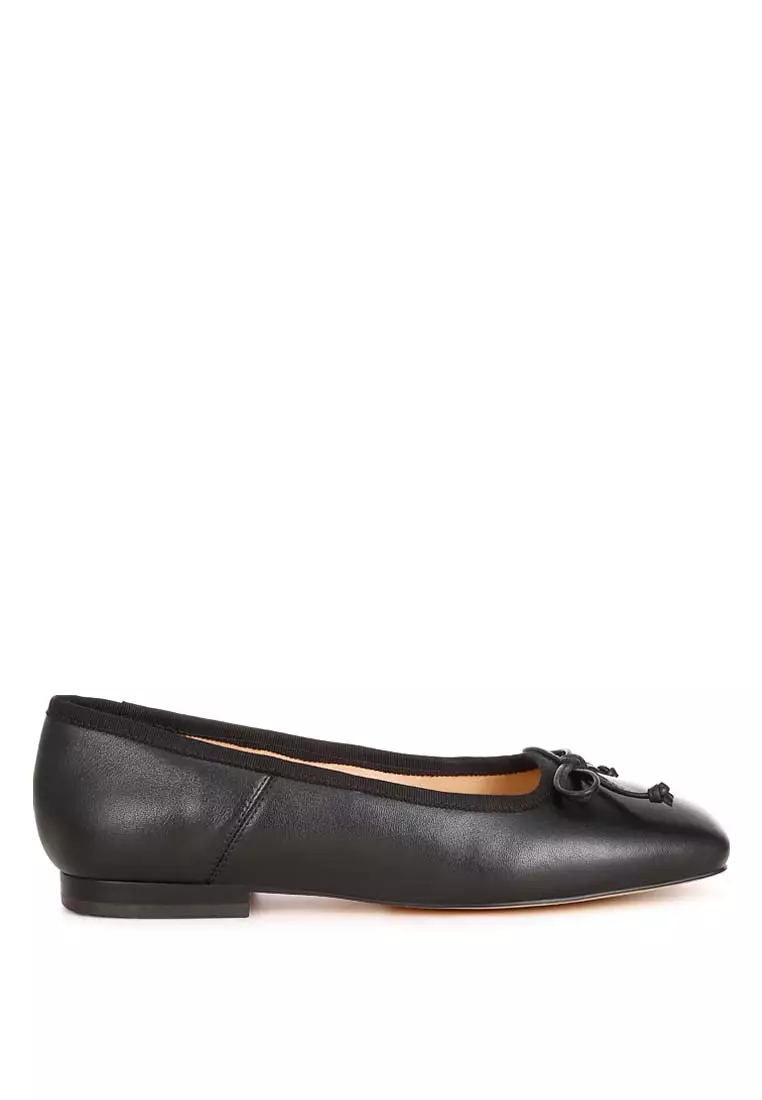 Discount on Rag & Co.  shoes - SKU: Square-Toe Bow Ballerinas In Black