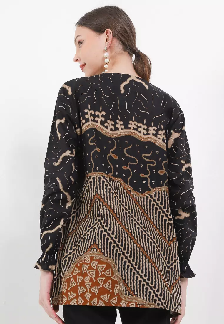 Meylika Blouse Batik Premium Wanita Casual Modern