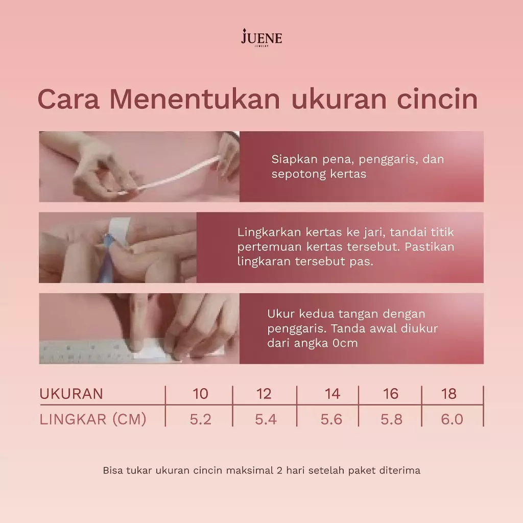 Cincin Emas 7k - Rosabel Gold Ring - Pinky Crush Collection - Juene Jewelry Warna White