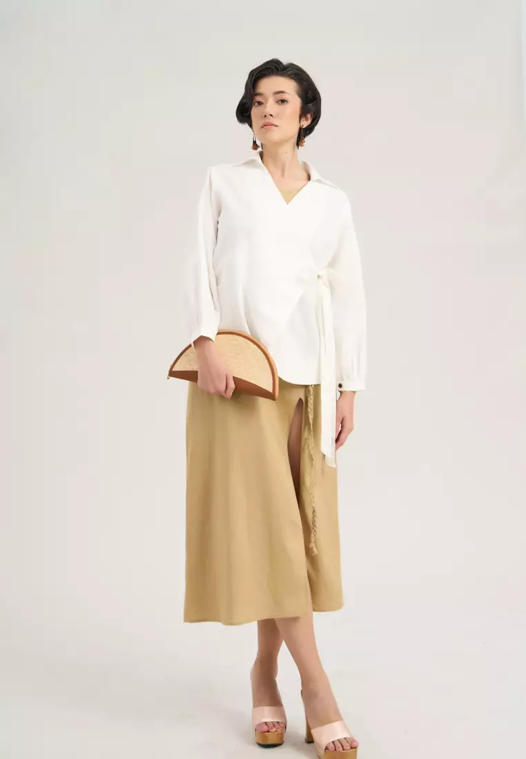Creamy Linen Midi Dress
