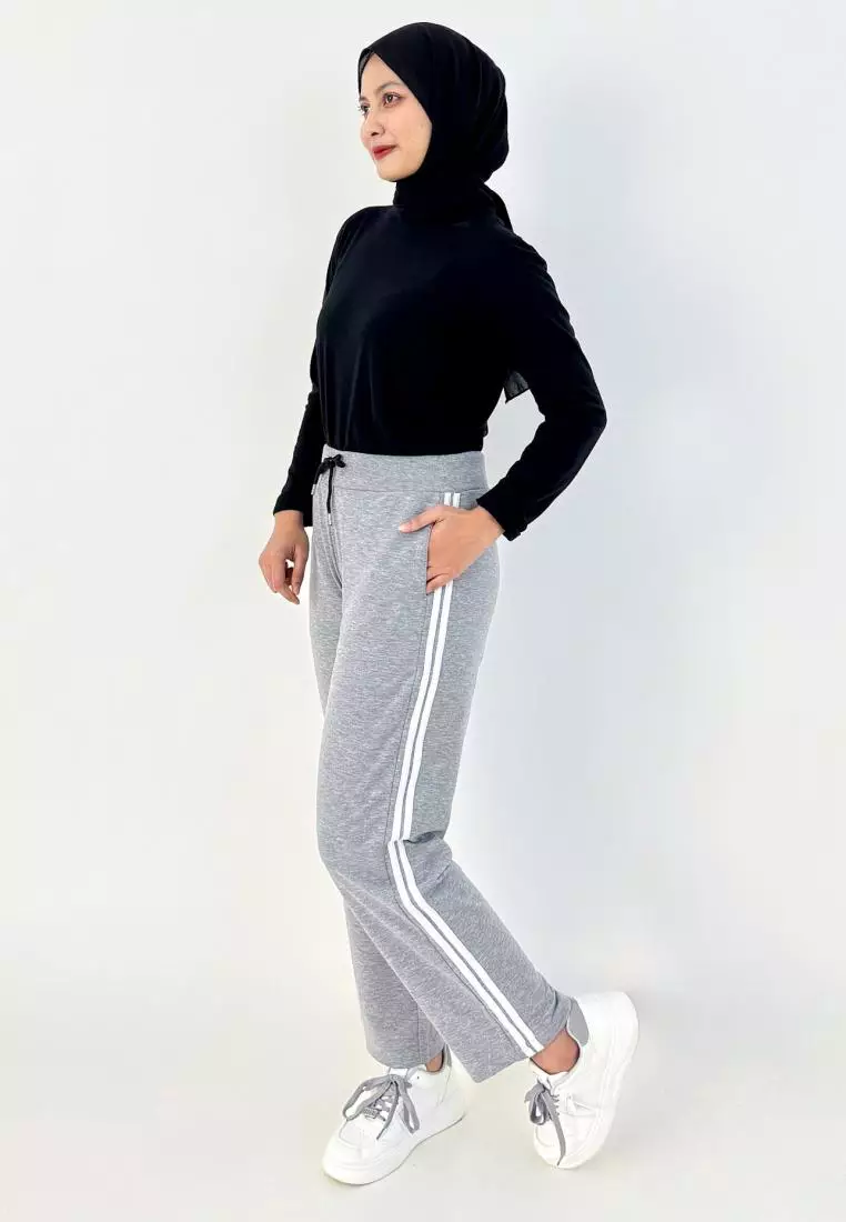 Sofia Sweatpants (Celana Panjang Training Olahraga Wanita) Abu Muda