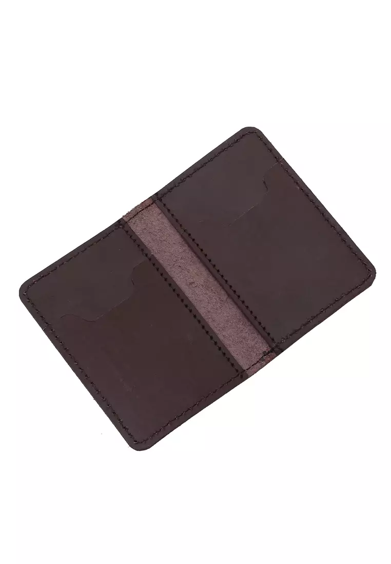 Zackly Card Holder Wallet Dompet Kartu Handmade Many Slot Material Genuine Leather 025 ORIGINAL - Brown