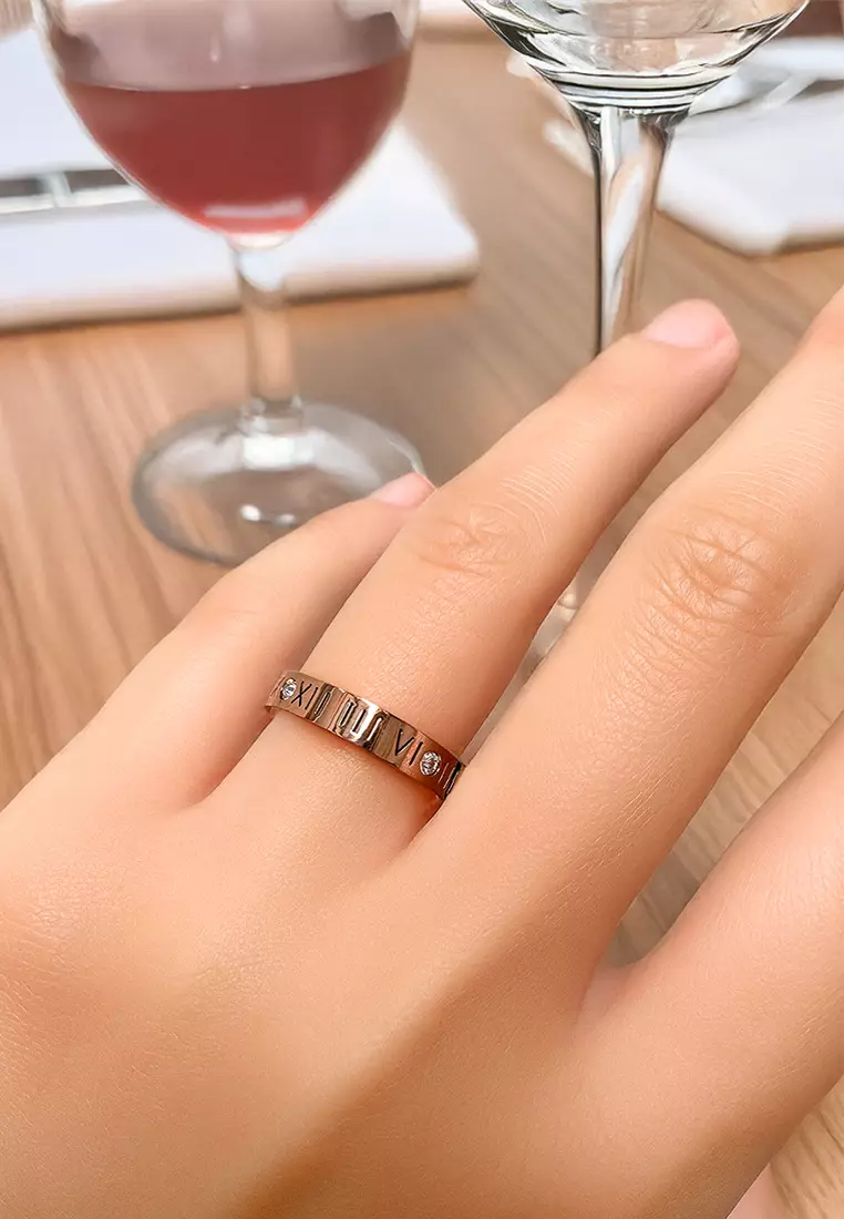 Romanian Numeral Ring In Rose Gold