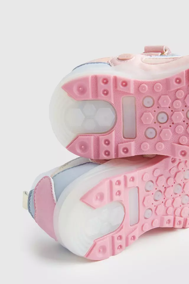 Mothercare Pink Light-Up Trainers - Sepatu Anak Perempuan (Pink)