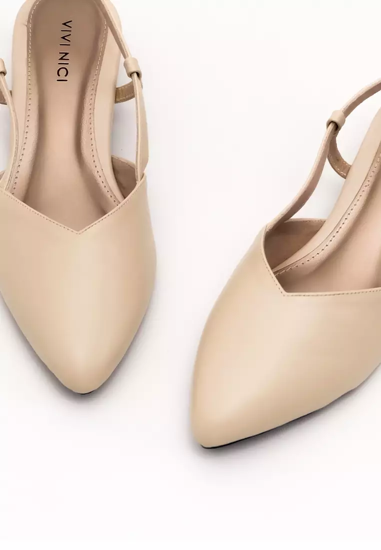 VIVI NICI - Xera Sepatu Sandal Mules Hak 3 cm Cannoli Cream
