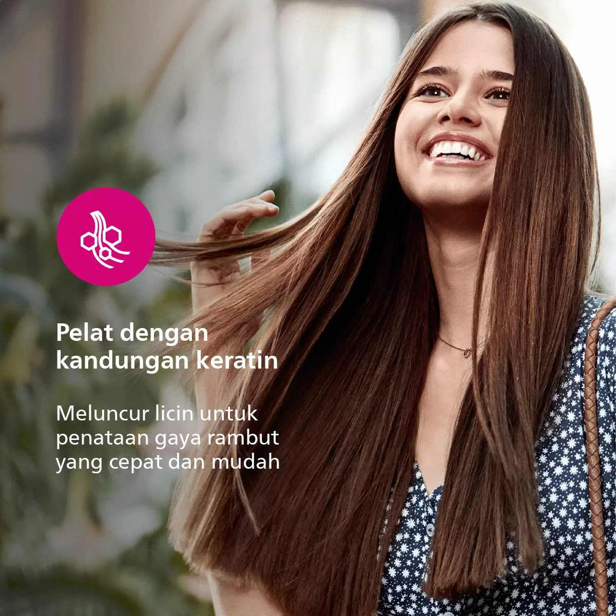 Philips Hair Straightener Keratin Ceramic BHS376/00 Catokan Rambut