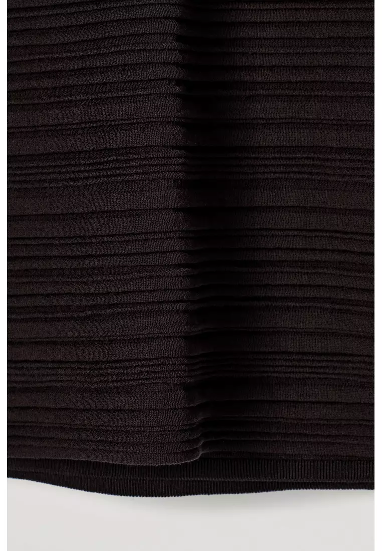 PLEATED KNITTED MINI DRESS